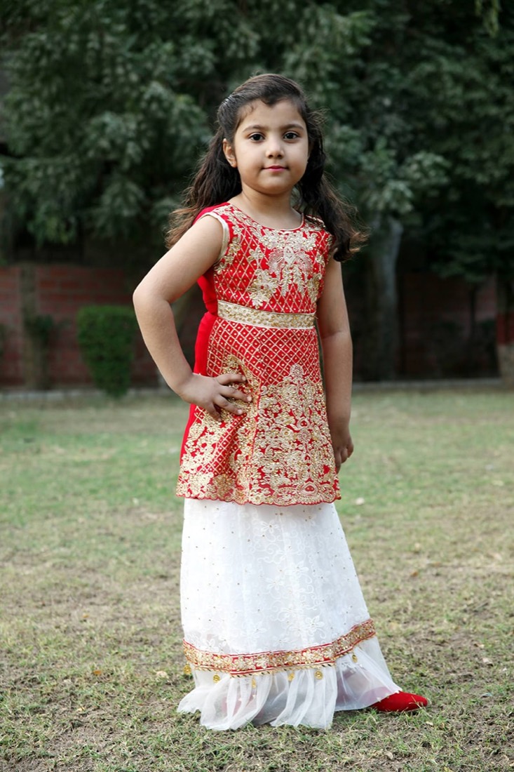 Girls' garara suit stitched at Faraak, Karachi